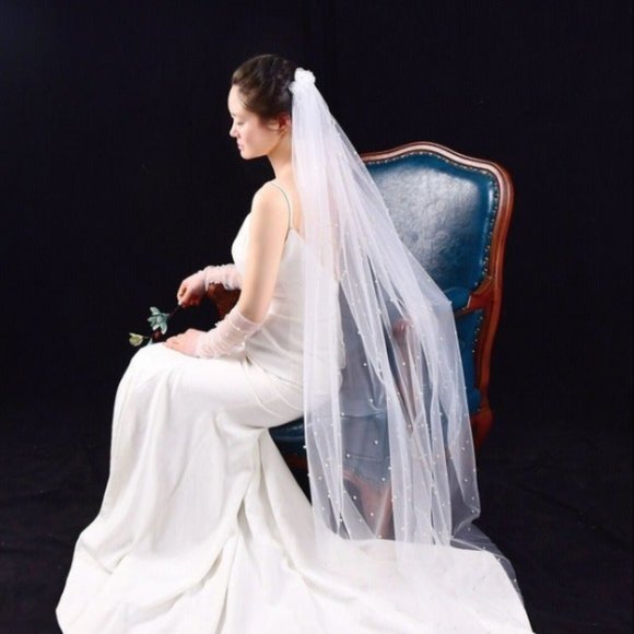 NWOT Ivory Pearl Wedding Veil main image 15